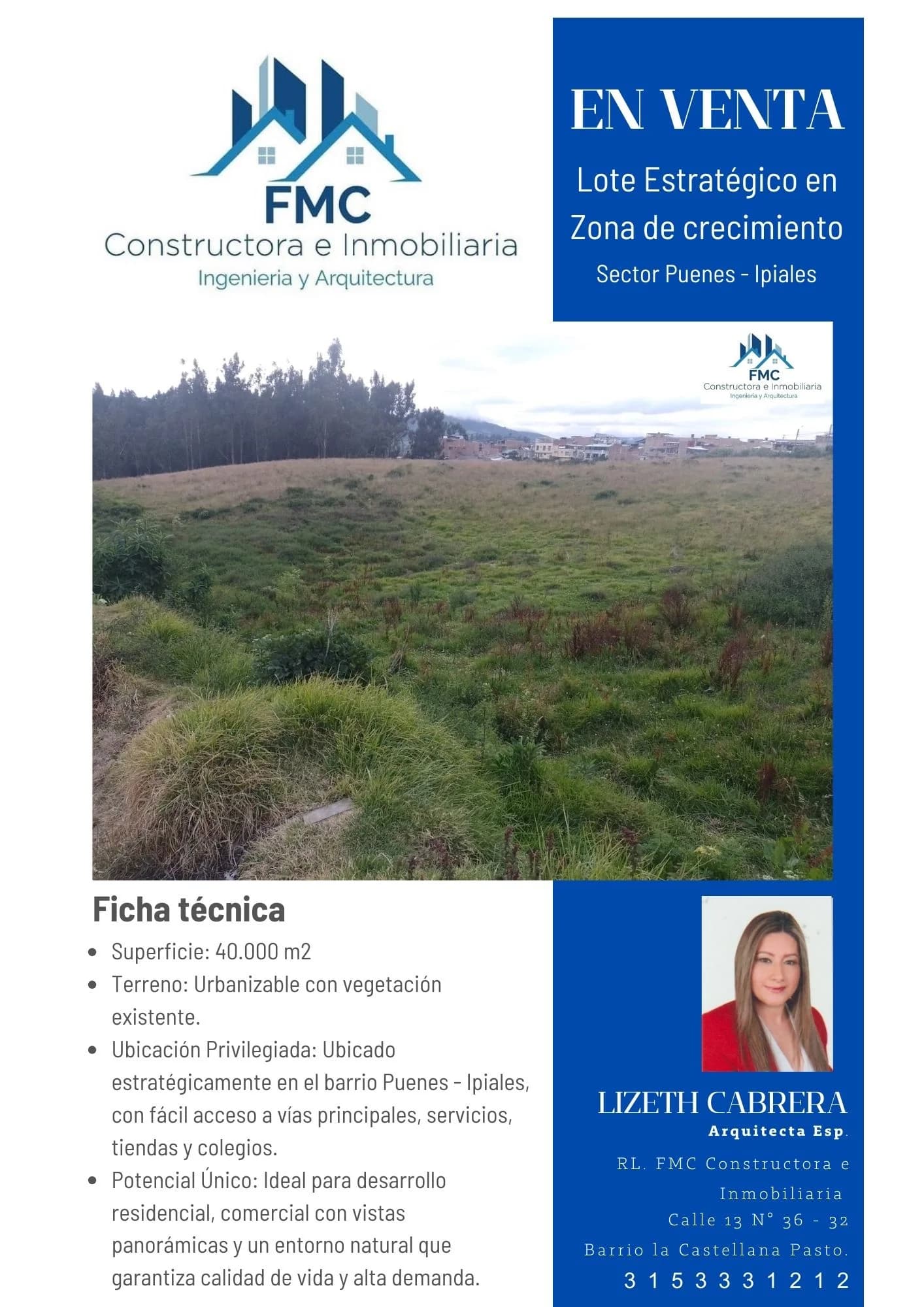 LOTE EN VENTA BARRIO PUENES IPIALES